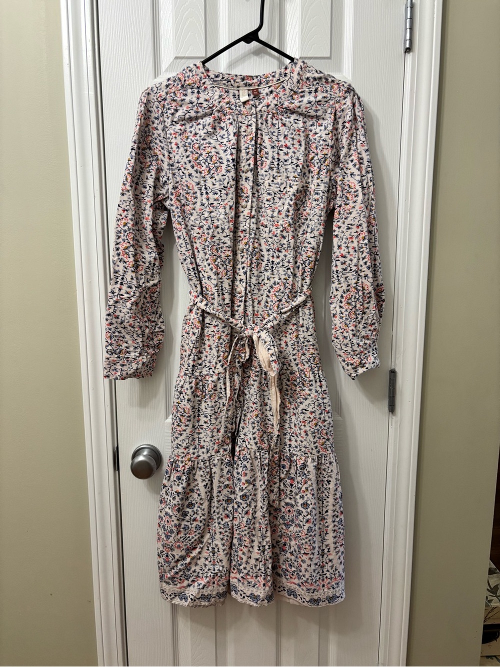 Anthropologie Pilcro Marta Tiered Corduroy Midi Dress Medium Petite MP - Picture 2 of 8